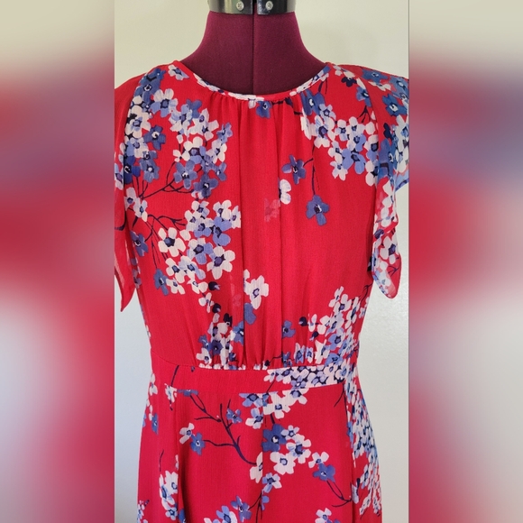 NWT TOMMY HILFIGER Chiffon Flutter Sleeve Maxi Dress - Picture 9 of 12